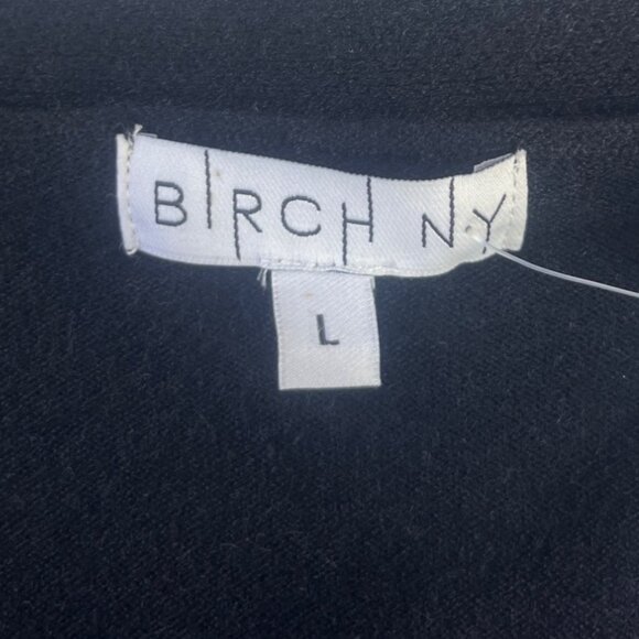 Birch NY Open Front Cardigan Sweater Womens Black Large New Gold Button Cuffs - Picture 6 of 10